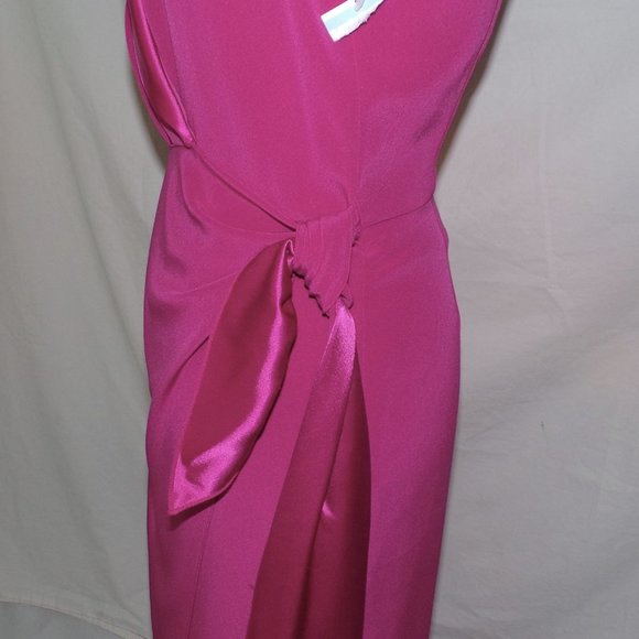 VERDIN Wrap Satin Column Gown Dress Pink NEW Size 4 - Picture 8 of 15